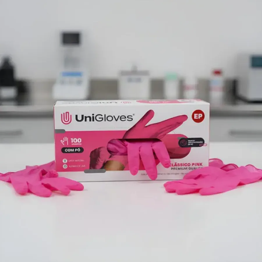 Luva Procedimento Latex Pink com Pó Unigloves 100Un EP